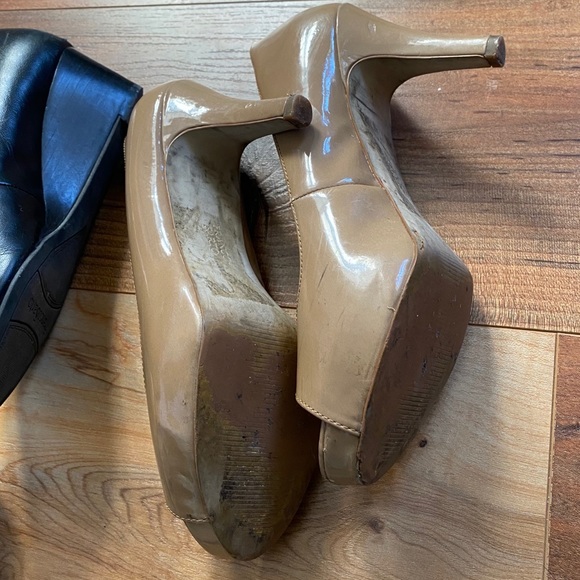 Lot Franco Sarto patent nude & black leather heels - Picture 10 of 10